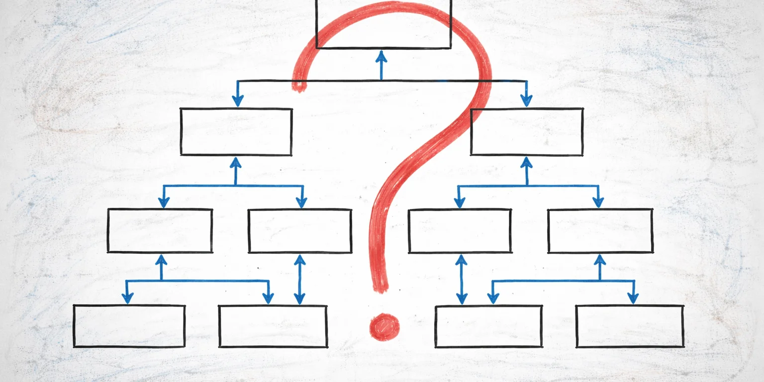 Organisationsschema med frågetecken